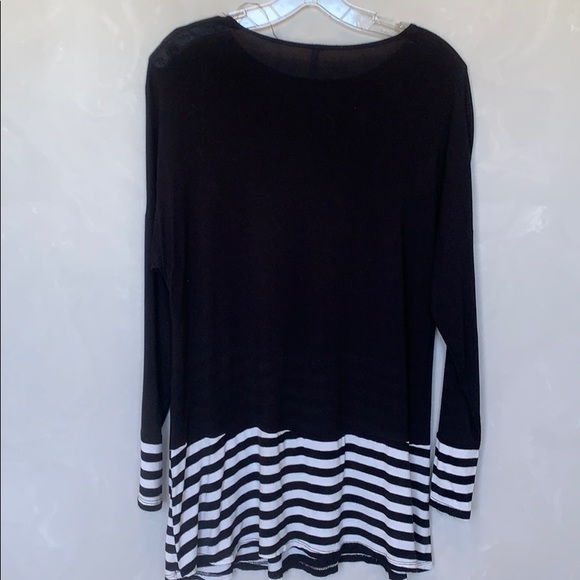 Azules Long Sleeve Striped Tunic Black Size Small - Picture 9 of 11